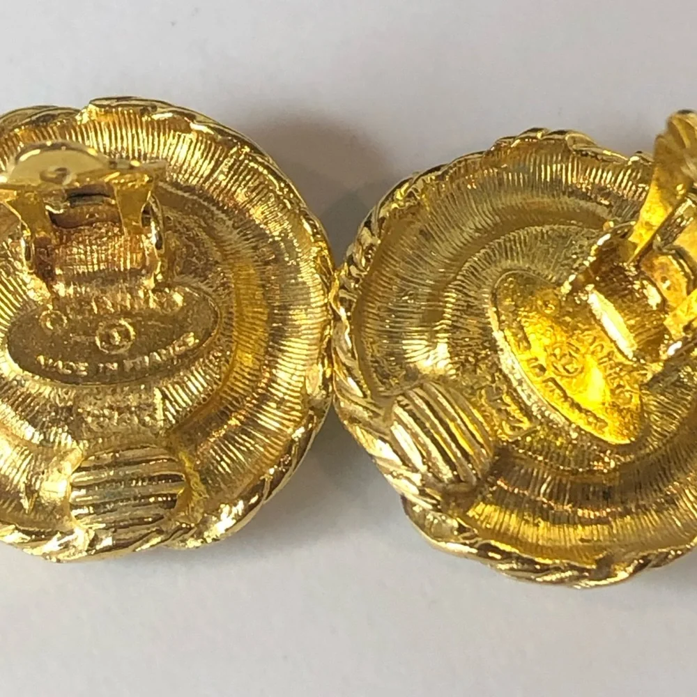 CHANEL 24k Gold Plated and Faux Pearl Earrings w/ BOX